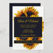 Gelbe Goldblumen | Moderne Sommerhochzeit Einladung (Vorne/Hinten)