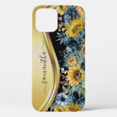 Gelbe Goldblütenblume Monogram Case-Mate iPhone Hülle (Rückseite)
