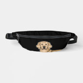 Gelbe Golden Retriever Cartoon Dog Schwarz Bauchtasche (Vorderseite)