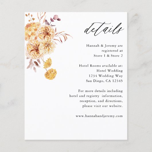 Gelbe goldene Blumendetails Flyer (Vorne)