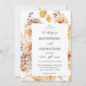 Gelbe goldene Blumenzehen Einladung (Vorderseite)