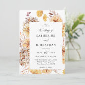 Gelbe goldene Blumenzehen Einladung (Stehend Vorderseite)