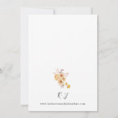 Gelbe goldene Blumenzehen Einladung (Rückseite)