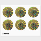 Gelbe goldene Burst Große runde Sticker (Blatt)