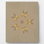 Gelbe goldene Ei Muster Ostereier Rustikal Beige Fotoplatte (Vorderseite)