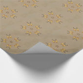 Gelbe goldene Ei Muster Ostereier Rustikal Beige Geschenkpapier (Ecke)