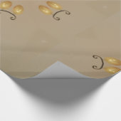 Gelbe goldene Ei Muster Ostereier Rustikal Beige Geschenkpapier (Ecke)