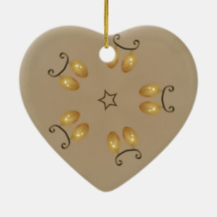 Gelbe goldene Ei Muster Ostereier Rustikal Beige Keramikornament