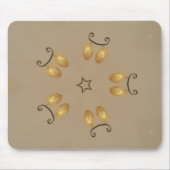 Gelbe goldene Ei Muster Ostereier Rustikal Beige Mousepad (Vorne)