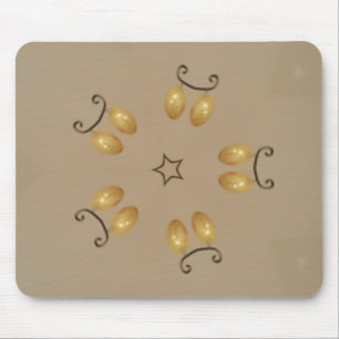 Gelbe goldene Ei Muster Ostereier Rustikal Beige Mousepad