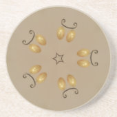 Gelbe goldene Ei Muster Ostereier Rustikal Beige Sandstein Untersetzer (Vorne)