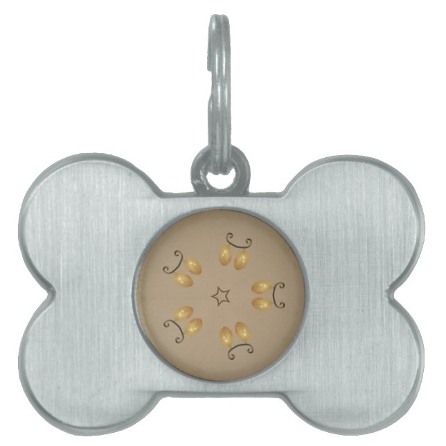 Gelbe goldene Ei Muster Ostereier Rustikal Beige Tiermarke (Vorderseite)