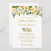 Gelbe goldene Hochzeit Einladung (Vorne/Hinten)