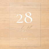 Gelbe goldene Kalligraphie Akrylic Arch-Tischnumme Acryleinladungen (Vorderseite)