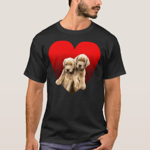 Gelbe goldene Labrador-Welpen im Herzen T-Shirt