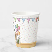 Gelbe goldene Retriever farbenfrohe Pasta Geburtst Pappbecher (Links)