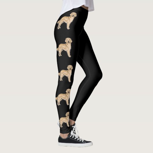 Gelbe goldene Retriever Niedlich Cartoon Hunde Sch Leggings (Rechts)