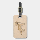 Gelbe Goldene Retriever Niedlicher Cartoon Dog Art Gepäckanhänger (Vorderseite vertikal)