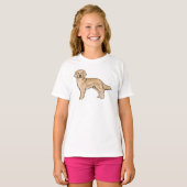 Gelbe Goldene Retriever Niedlicher Cartoon Dog Art T-Shirt (Vorne ganz)