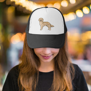 Gelbe Goldene Retriever Niedlicher Cartoon Dog Art Truckerkappe