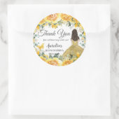 Gelbe goldene Rose Blumenschmetterlinge Fürstin Runder Aufkleber (Tasche)