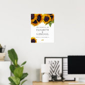 Gelbe goldene Sonnenblumen rustikales Begrüßungsze Poster (Heimbüro)