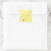 Gelbe goldgelbe Blätter quadratischer Aufkleber (Tasche)