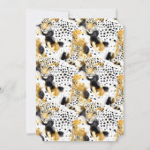 Gelbe Goldleoparden Abstrakt Einladung (Rückseite)