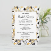 Gelbe Goldleoparden Abstrakt Einladung (Stehend Vorderseite)