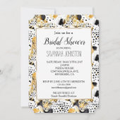 Gelbe Goldleoparden Abstrakt Einladung (Vorderseite)