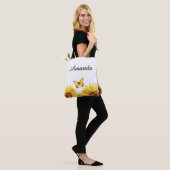 Gelbe Goldschmetterlingsname Sonnenblume Tasche (Am Model)
