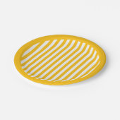 Gelbe Goldstreifen-Party Pappteller (Schrägansicht)