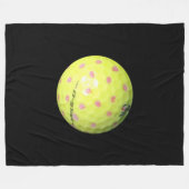 Gelbe Golfbälle auf schwarz, Fleecedecke (Vorderseite (Horizontal))