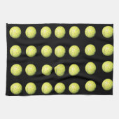 Gelbe Golfbälle auf schwarz, Geschirrtuch (Horizontal)