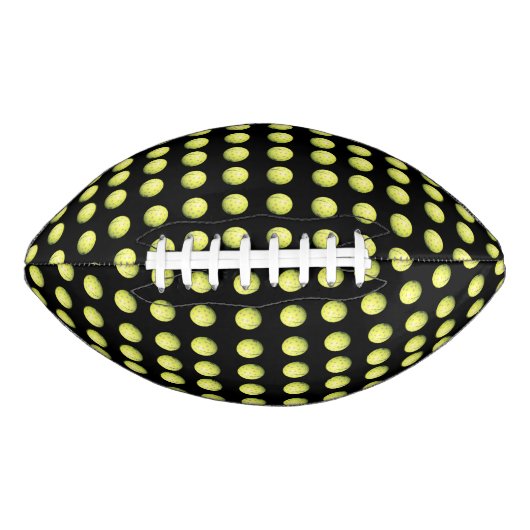 Gelbe Golfbälle auf schwarzem Muster, Football (Vorderseite)