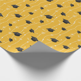 Gelbe Graduierungsklappen und -band Geschenkpapier