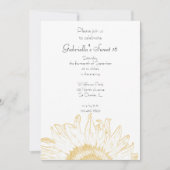Gelbe Graphic Sunflower Sweet 16 Party Einladung (Vorderseite)