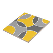 Gelbe graue Abstrakte Kreise Fliese (Seite)