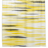 Gelbe graue Abstrakte Streifen Duschvorhang (Vorderseite)