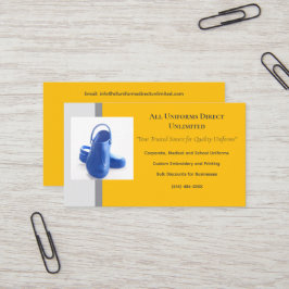 Gelbe graue blaue medizinische Clogs Uniform Visitenkarte