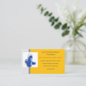 Gelbe graue blaue medizinische Clogs Uniform Visitenkarte (Stehend Vorderseite)