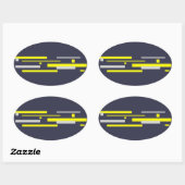 Gelbe graue Blöcke Abstrakte Kunst Ovaler Aufkleber (Blatt)