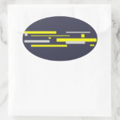 Gelbe graue Blöcke Abstrakte Kunst Ovaler Aufkleber (Tasche)