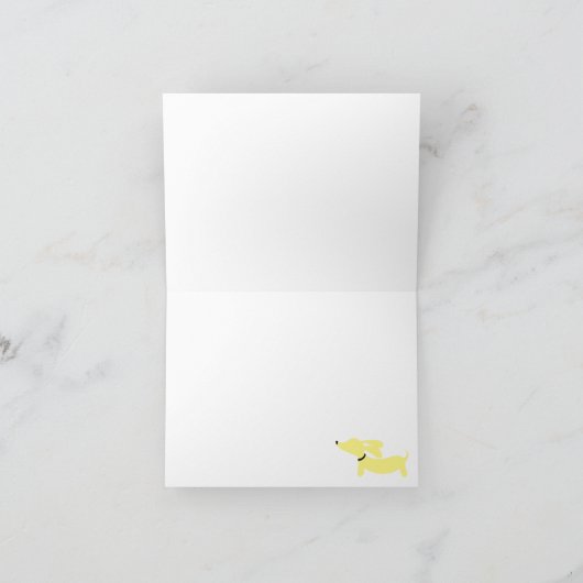 Gelbe graue Dackel-Baby-Dusche danken Ihnen Karten (Innenseite)