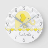 Gelbe graue Elefantensäulenhalle Runde Wanduhr (Vorderseite)