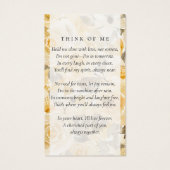 Gelbe graue florale Beerdigungskarte (Rückseite)