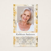 Gelbe graue florale Beerdigungskarte (Vorderseite)