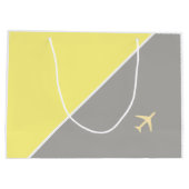 Gelbe graue Flugzeug Flugzeuge Fliegen Große Geschenktüte (Rückseite)