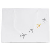 Gelbe graue Flugzeug Flugzeuge Fly Airways Große Geschenktüte (Vorderseite)