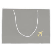 Gelbe graue Flugzeug Flugzeuge Fly Airways Große Geschenktüte (Rückseite)